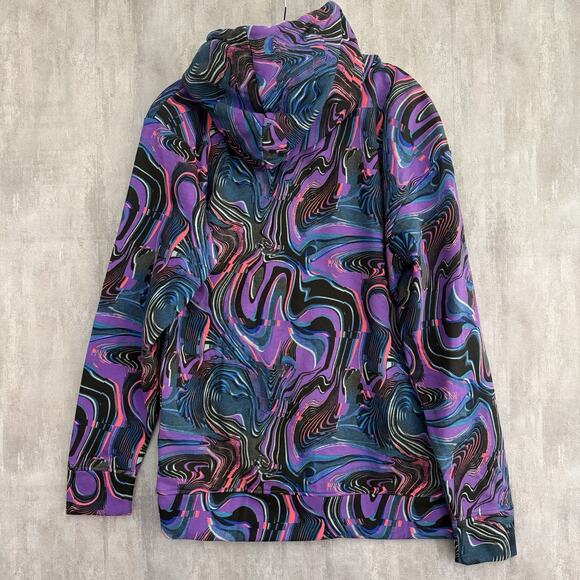 Gymshark Graphic Hoodie Sweatshirt Women’s Small Purple Marble Swirl Pre Workout - Picture 2 of 11